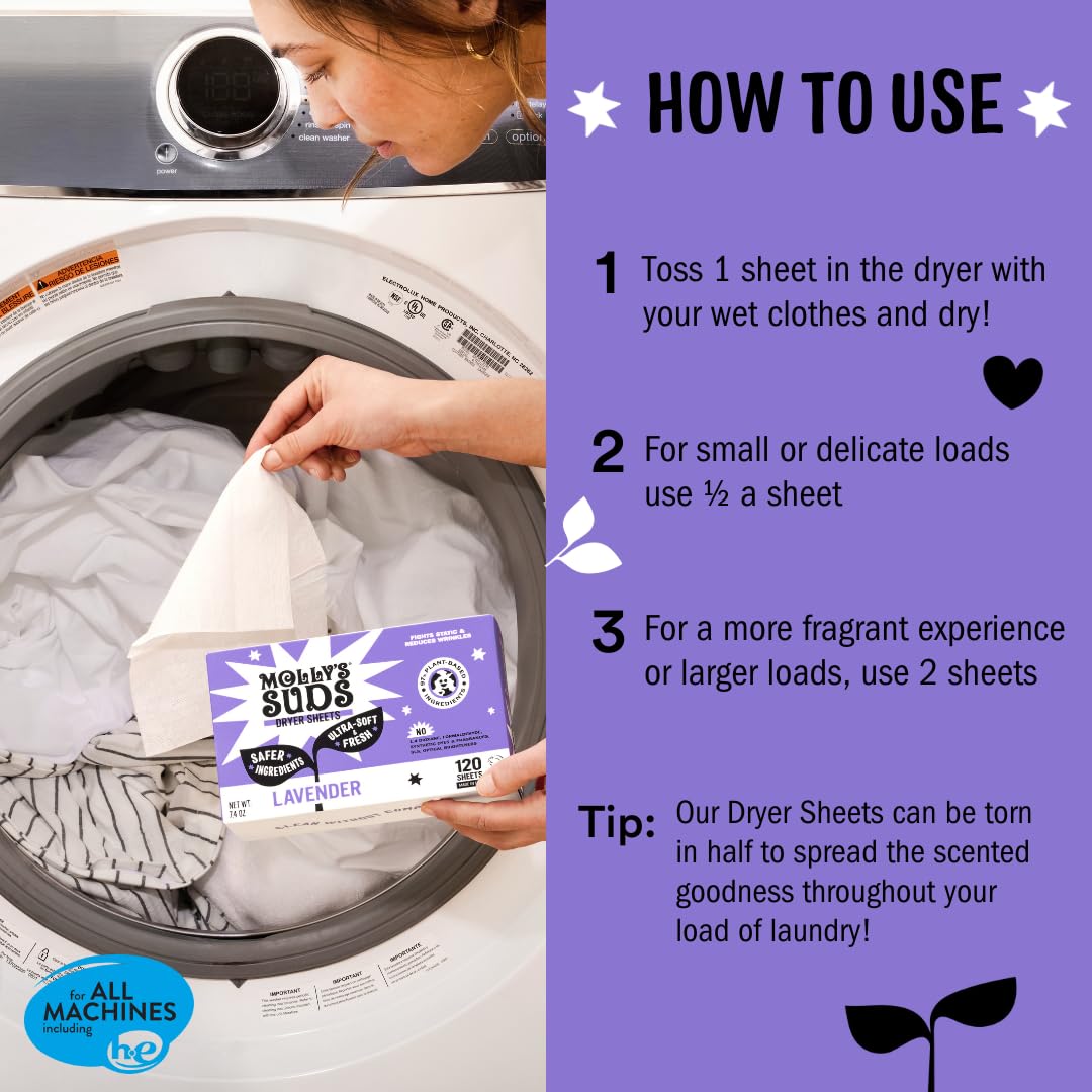 Fabric Softener Dryer Sheets for Sensitive Skin (120 Count)