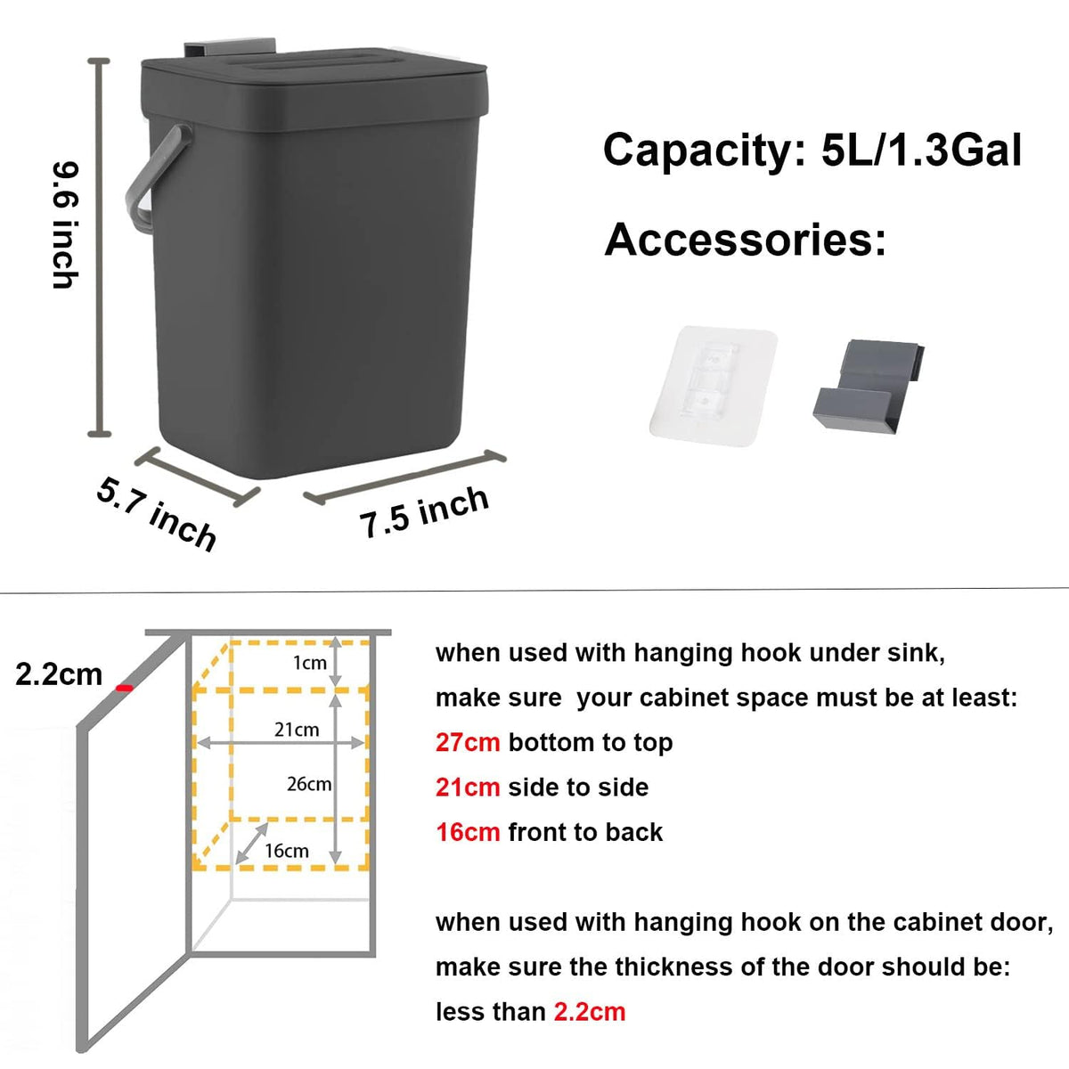 Countertop Compost Bin with Lid