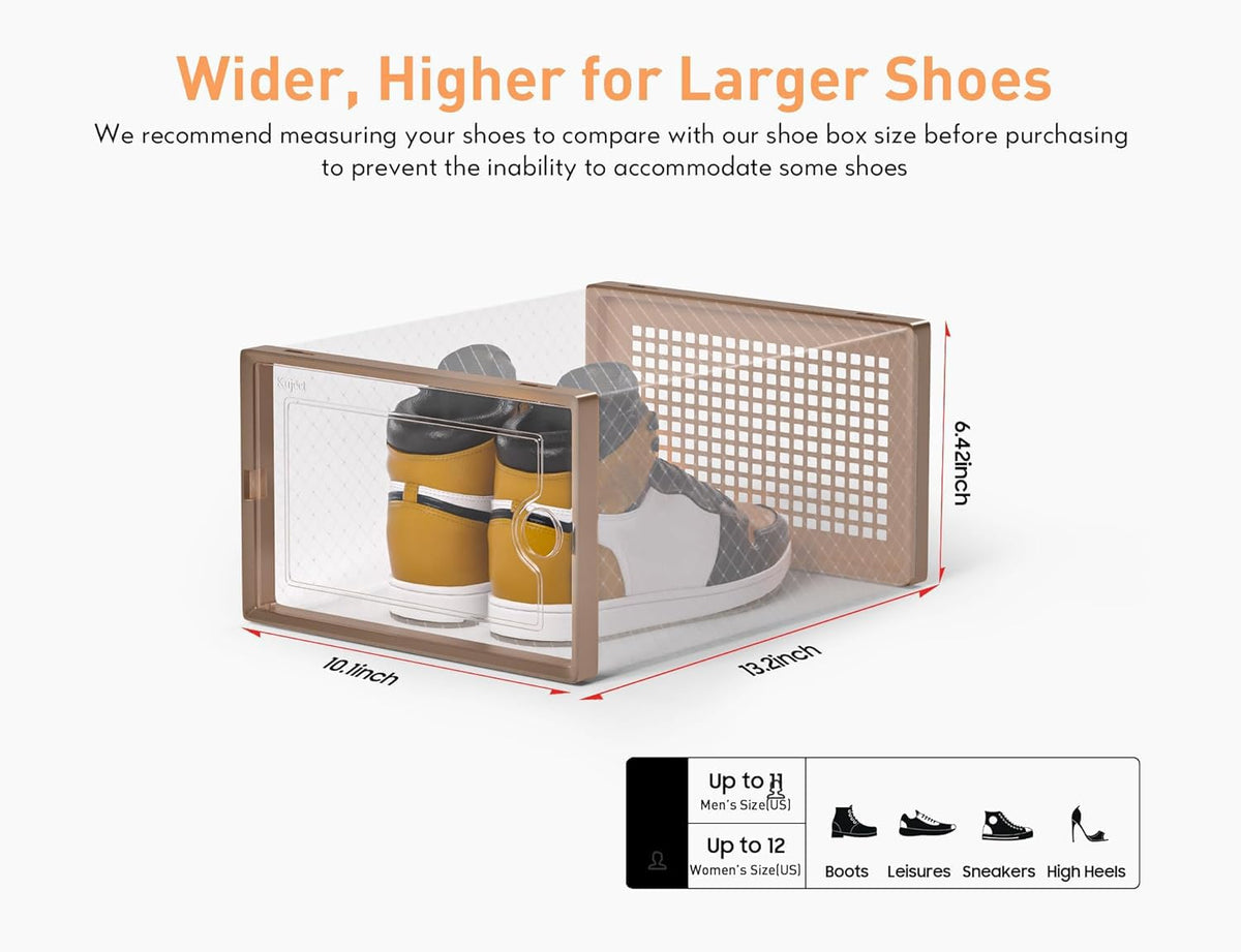 X Large Shoe Storage Boxes Organizers for Closet 12 Pack (12 Count)