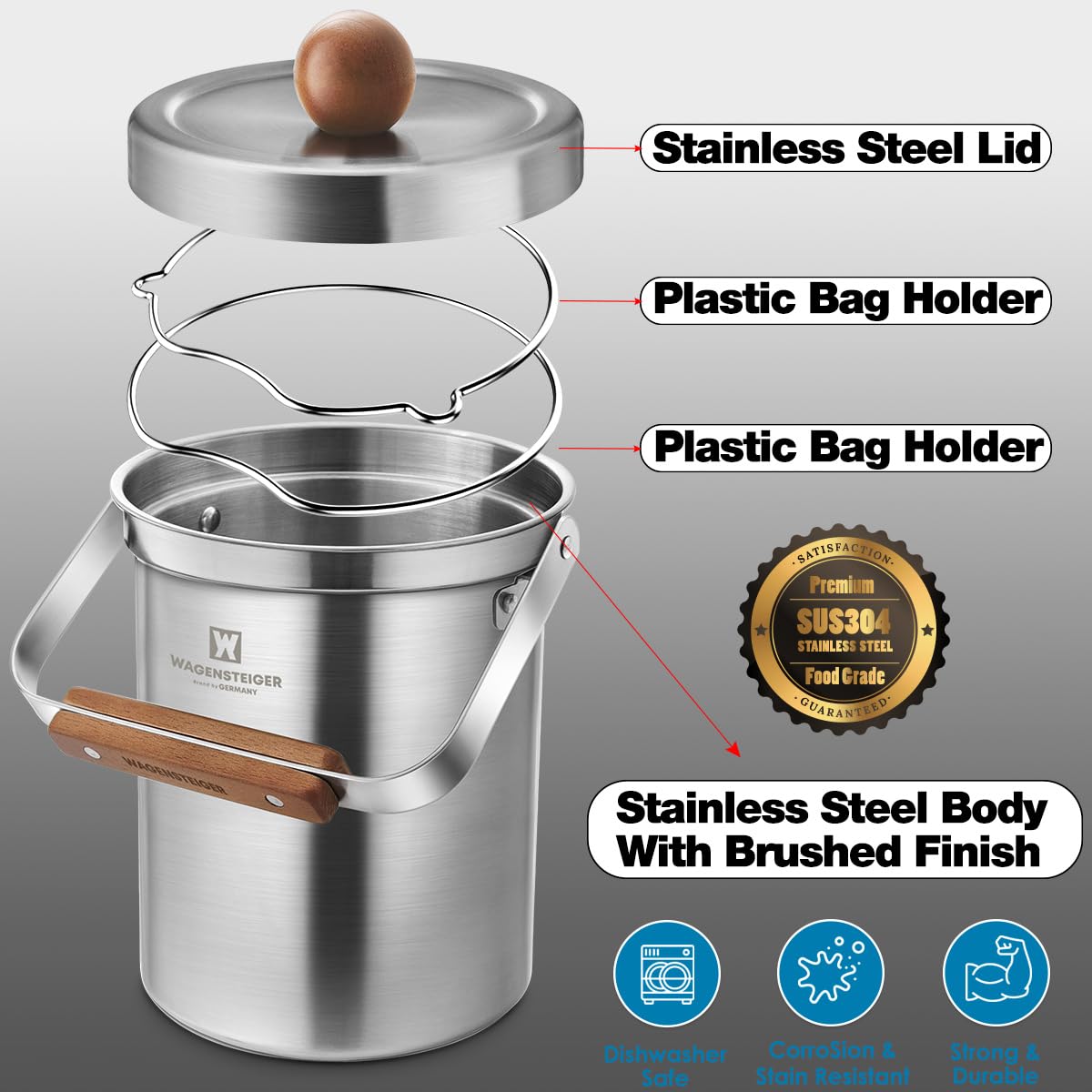 Kitchen Countertop Compost Bin 101ounces
