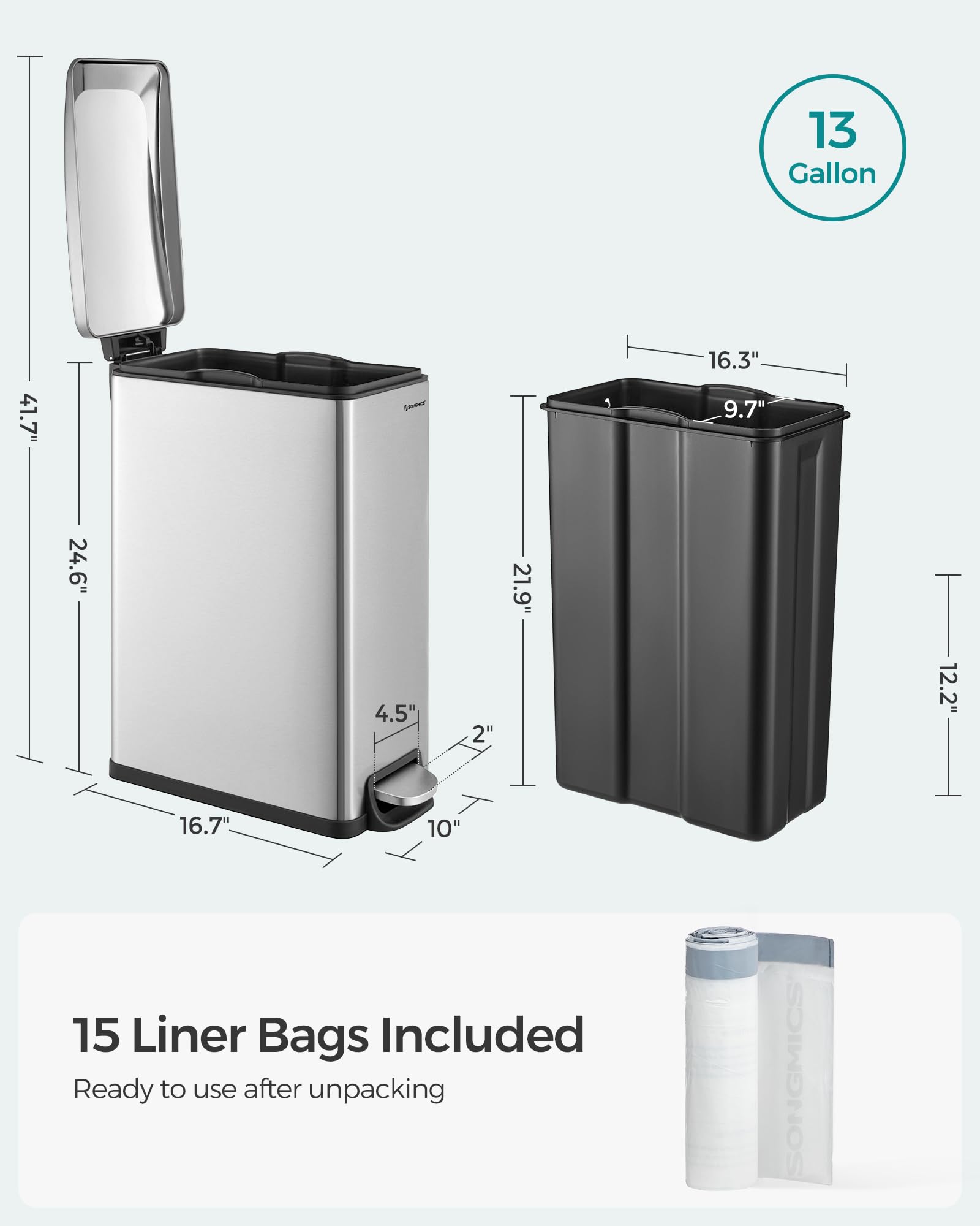 Slim Trash Can