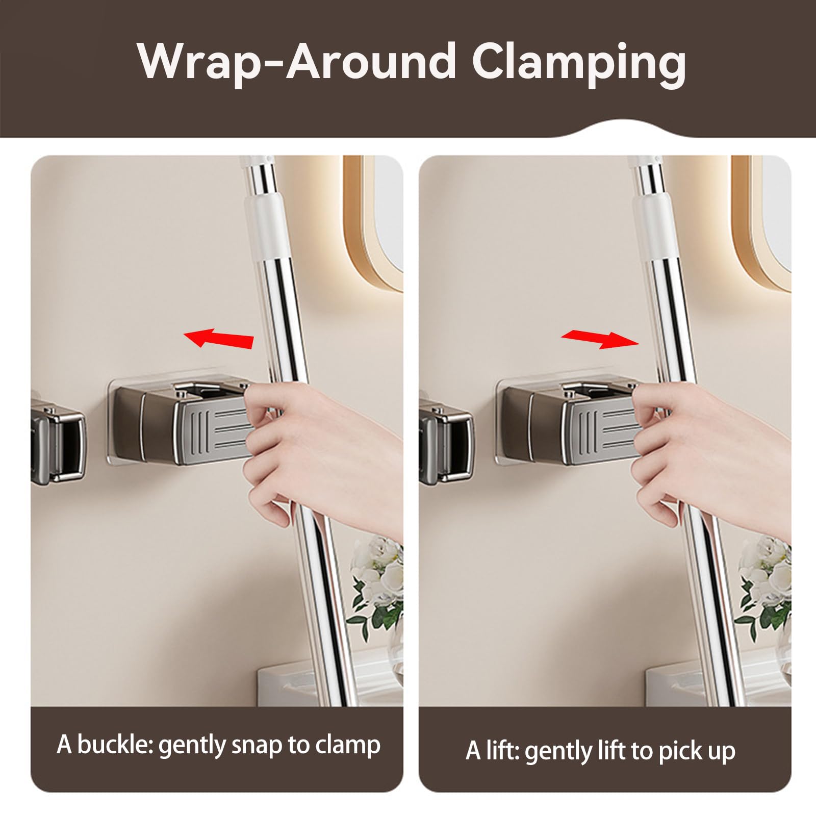 3 Pack Heavy Duty Mop Holder Wall Mount (3 Count)