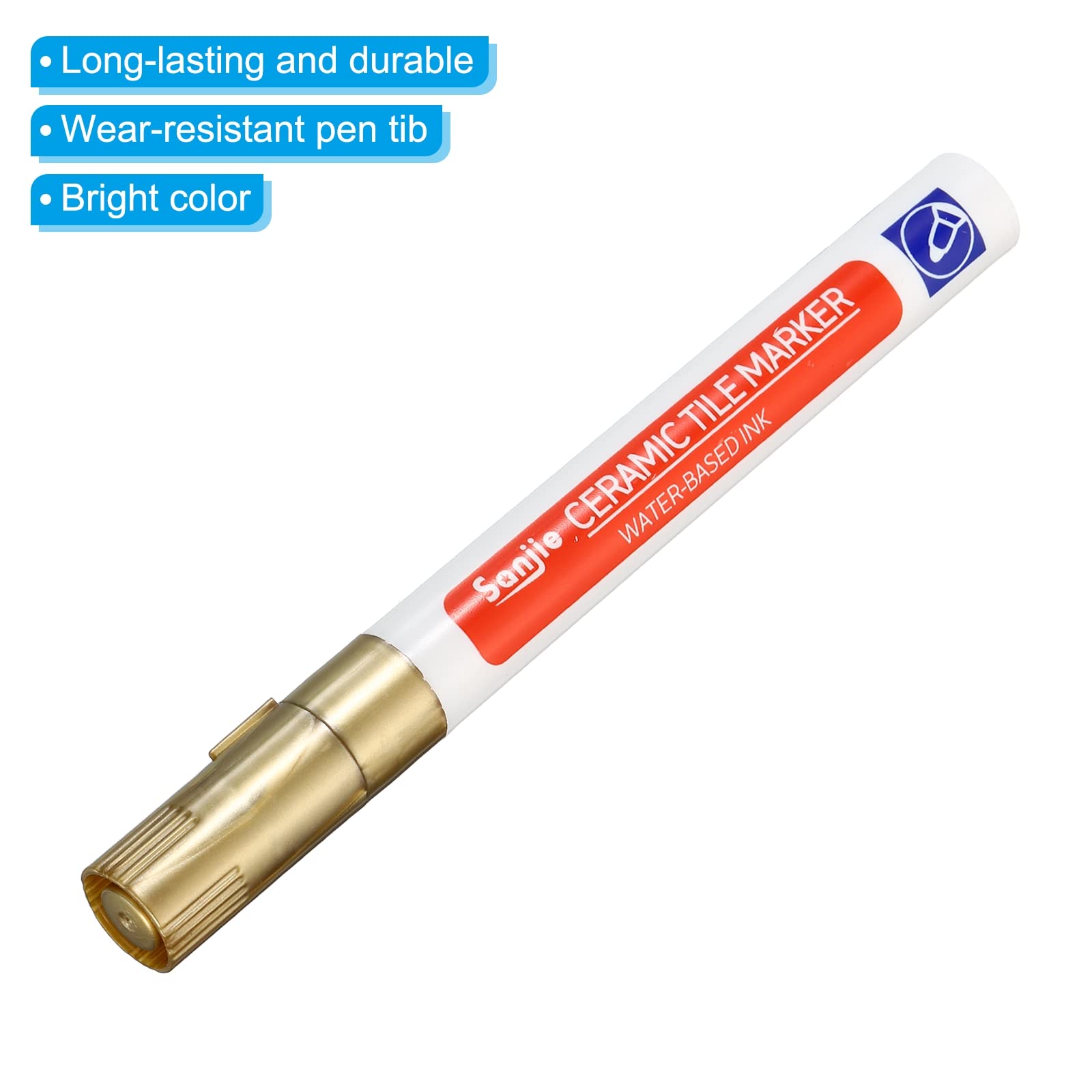 Grout Pen 4 Pack Golden Tile Marker Waterproof Grout Sealer Pen Tile Repair Pens Paint Pens for Wall Floor Bathroom Kitchen Refresh (4 Count)