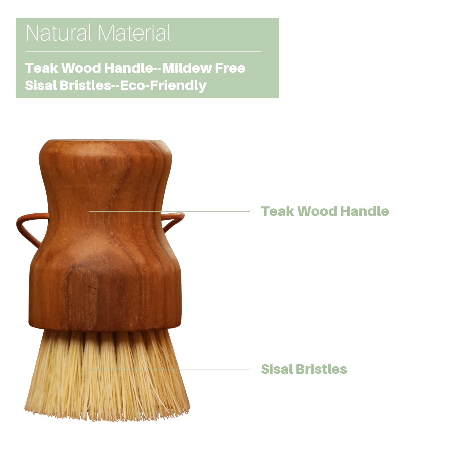 Teak Wood Dish Scrub Brush 3PCS (3 Count)