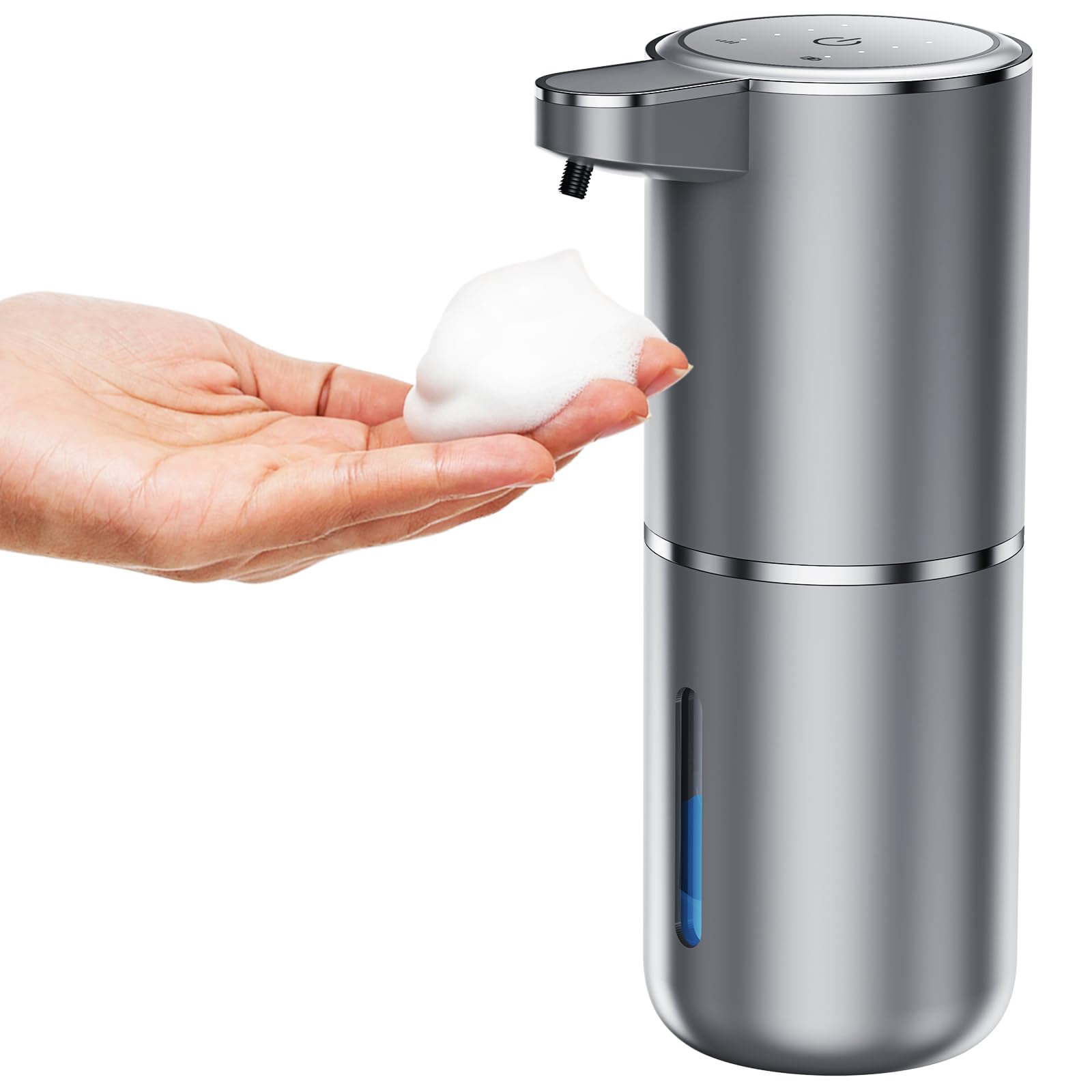 Automatic Foaming Soap Dispenser Foaming Hand Sanitizer Touchless 1500mAh Soap Dispenser Rechargeable with Sensor for Bathroom Kitchen 13.5oz
