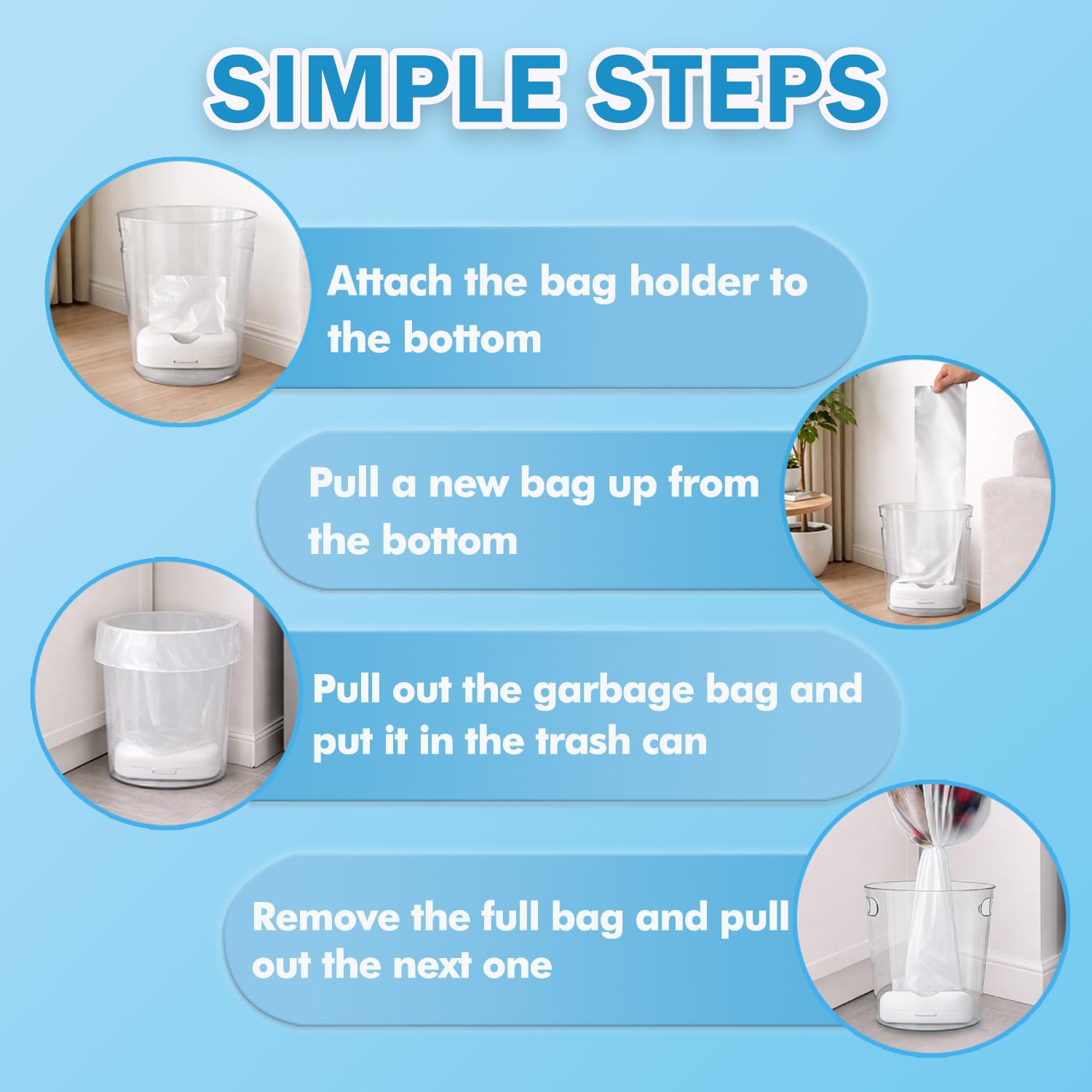4 Gallon Trash Bags with In (150 Count)