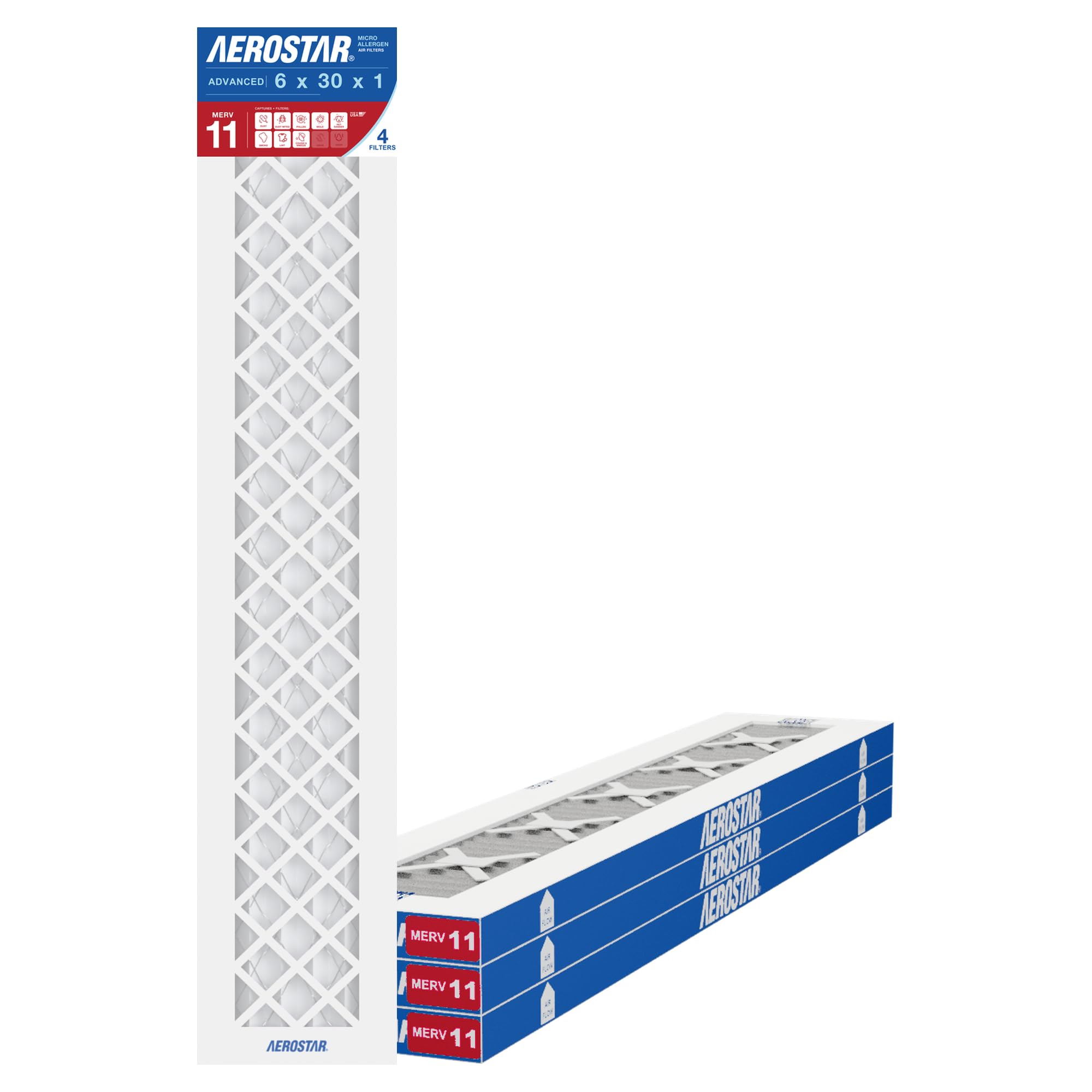 6x30x1 MERV 11 High Efficiency Pleated Air Filter (4 Count)