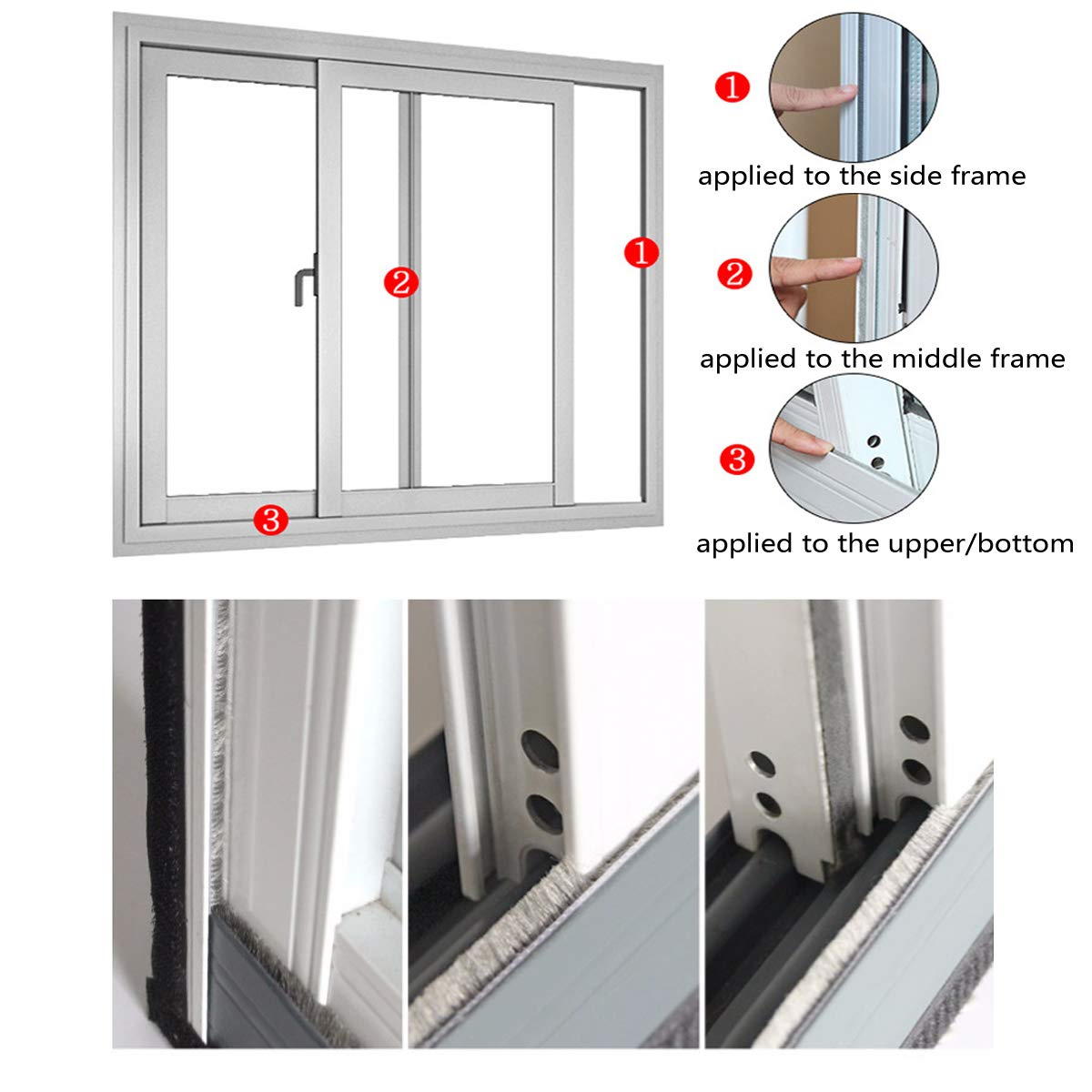 32ft Door Weather Stripping Door Seal Strip Brush for Sliding Windows