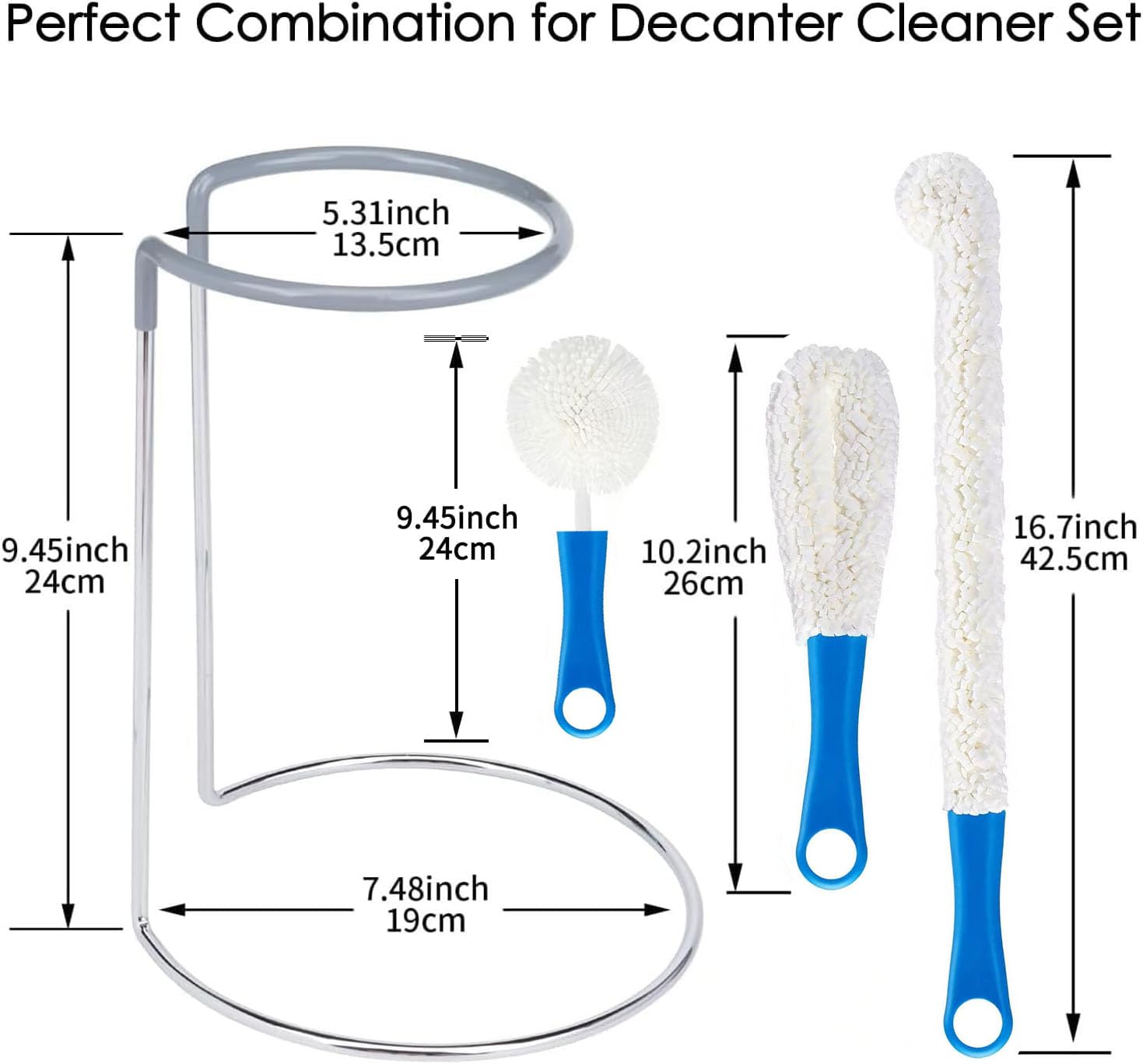 Wine Decanter Drying Stand with Cleaning Brush