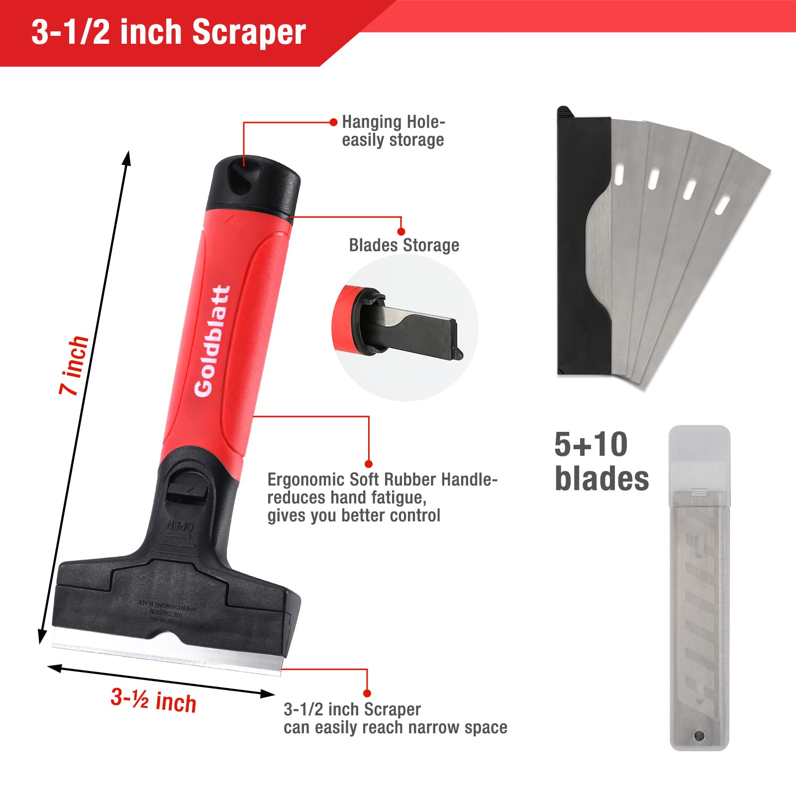 2 Pieces Glass Scraper Set with 20pcs Blades