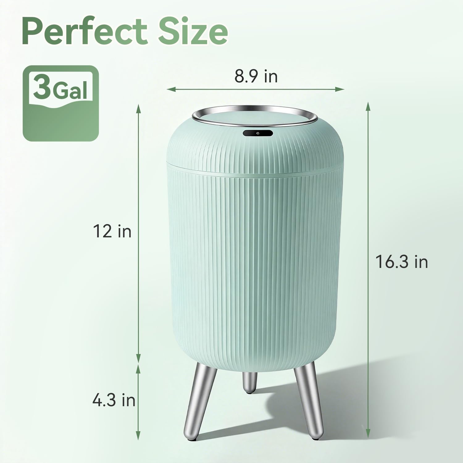 Touchless Sensor Bedroom Trash Can with Lid