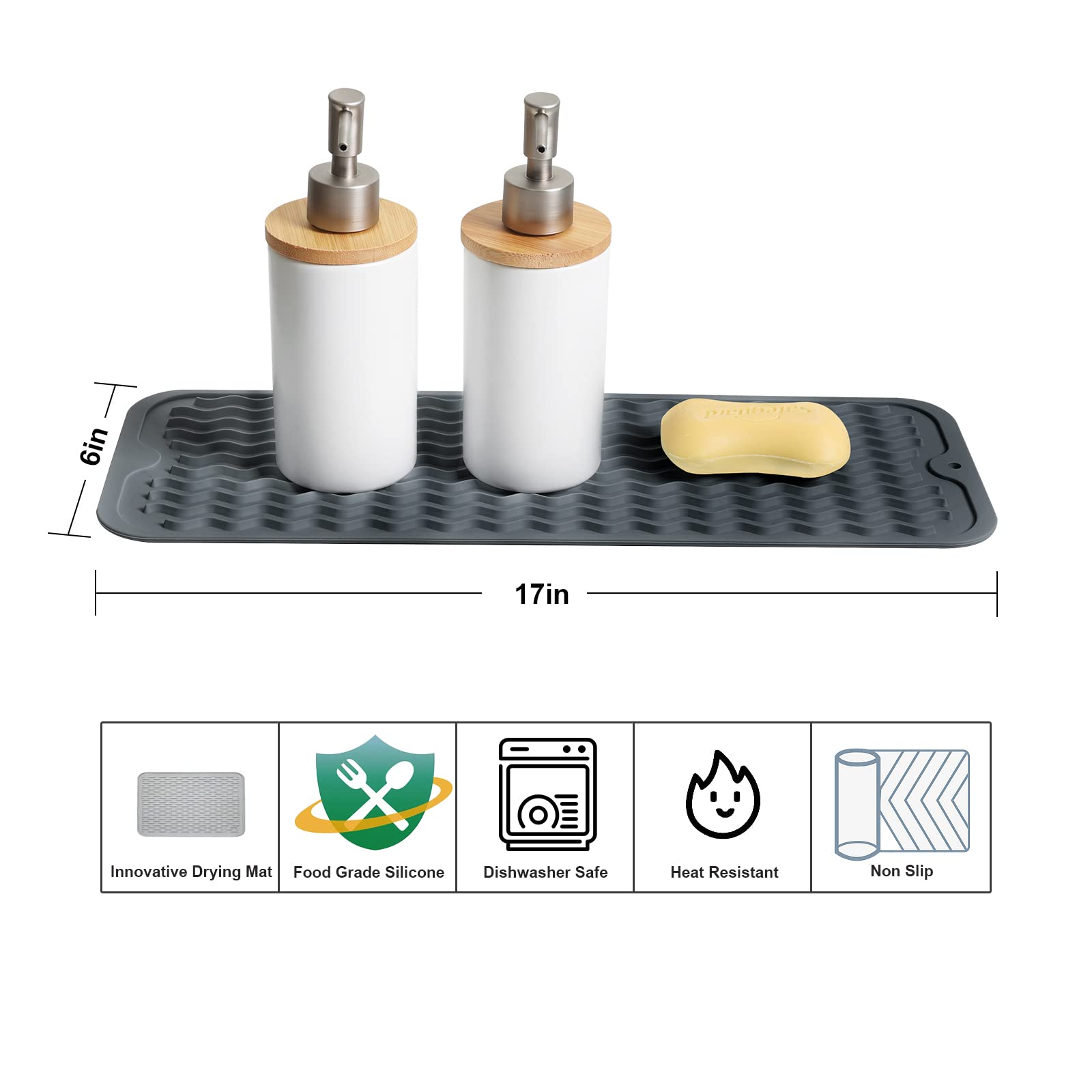 Small Dish Drying Mat for Kitchen Counter (2 Count)