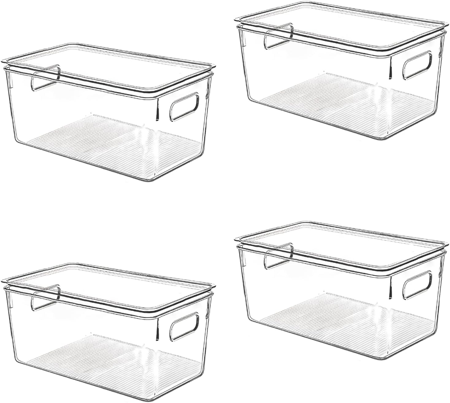 Clear Plastic Storage Bins with Lids (4 Count)