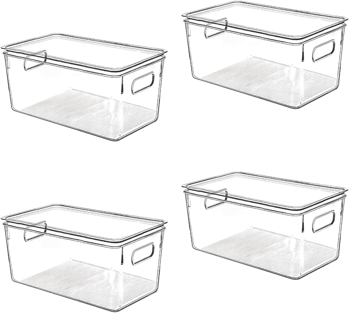 Clear Plastic Storage Bins with Lids (4 Count)