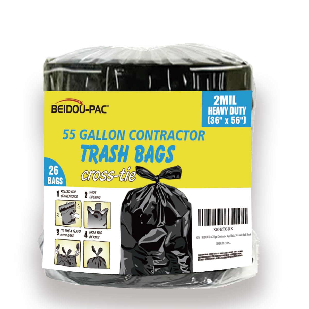 Contractor Heavy Duty Trash Bags 55 Gallon (26 Count)