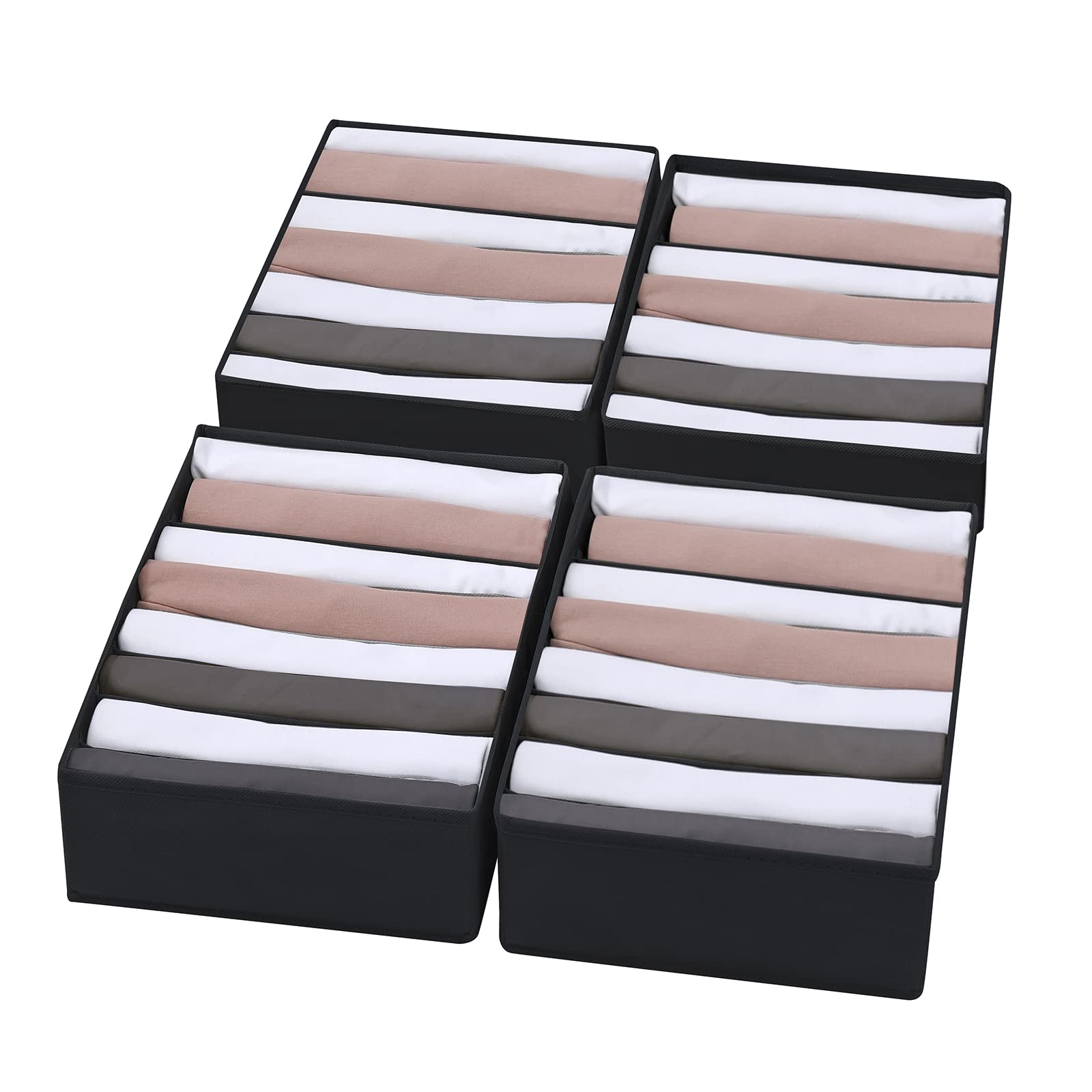 4 Packs T shirt Drawer Organizers for Clothing (4 Count)