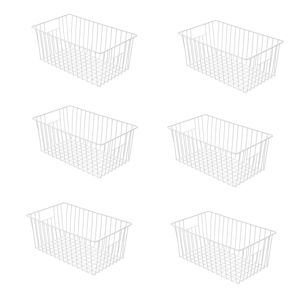 16inch Freezer Wire Storage Organizer Baskets (6 Count)