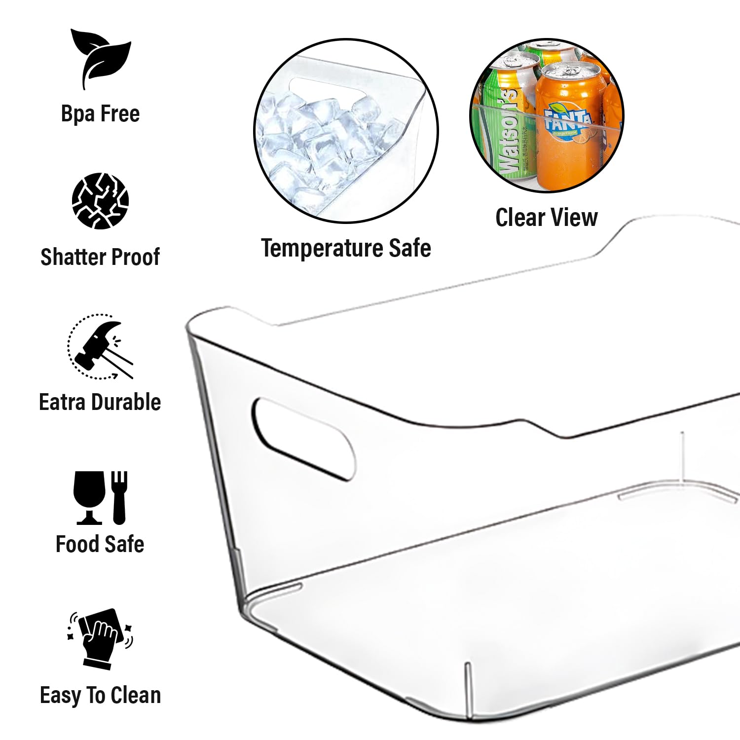 Small Clear Plastic Storage Bins (4 Count)