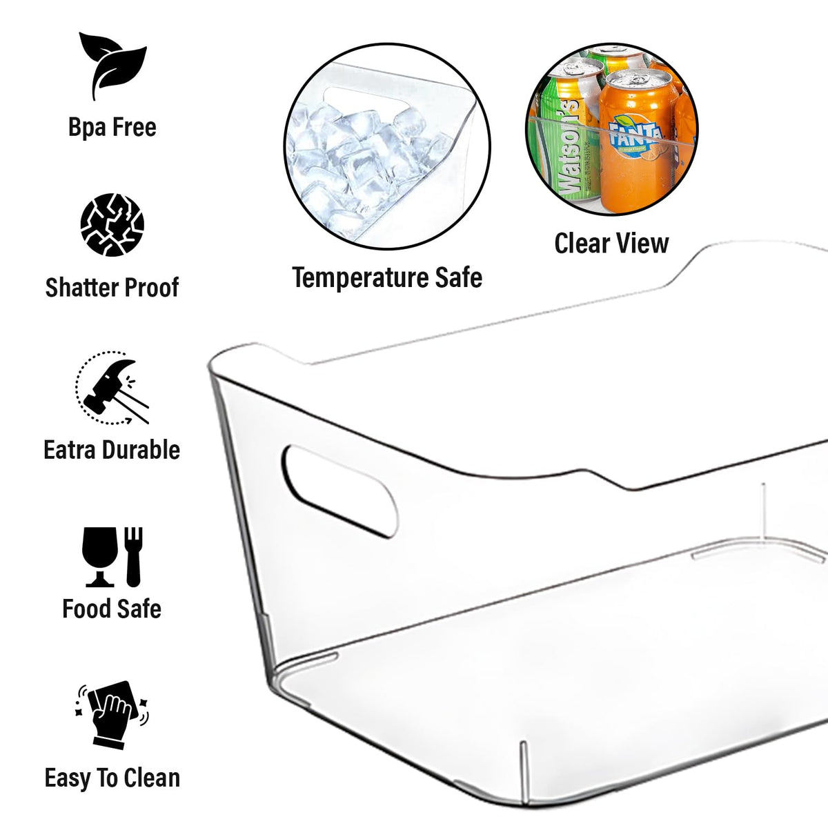 Clear Plastic Storage Bins (4 Count)
