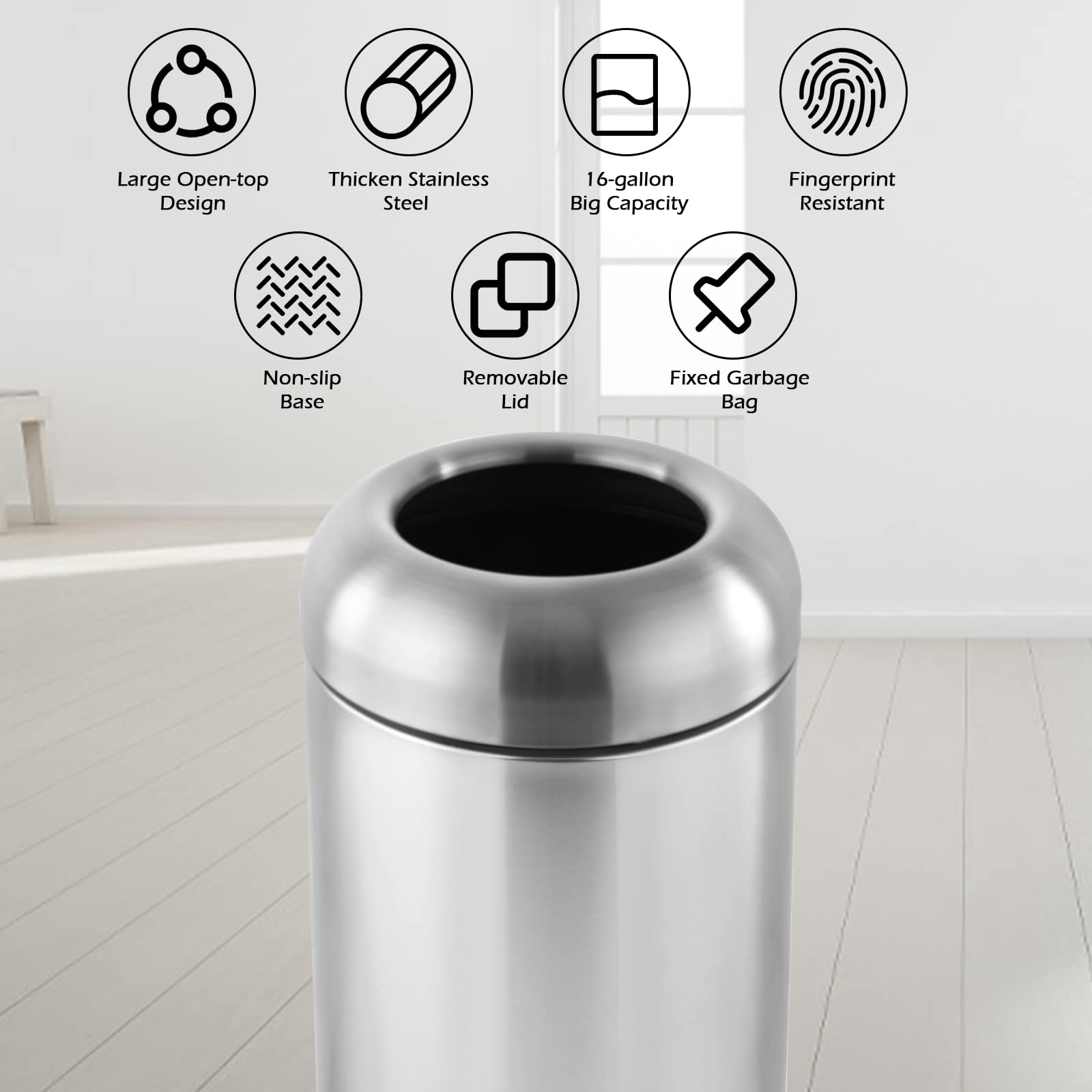 Large Trash Can Open