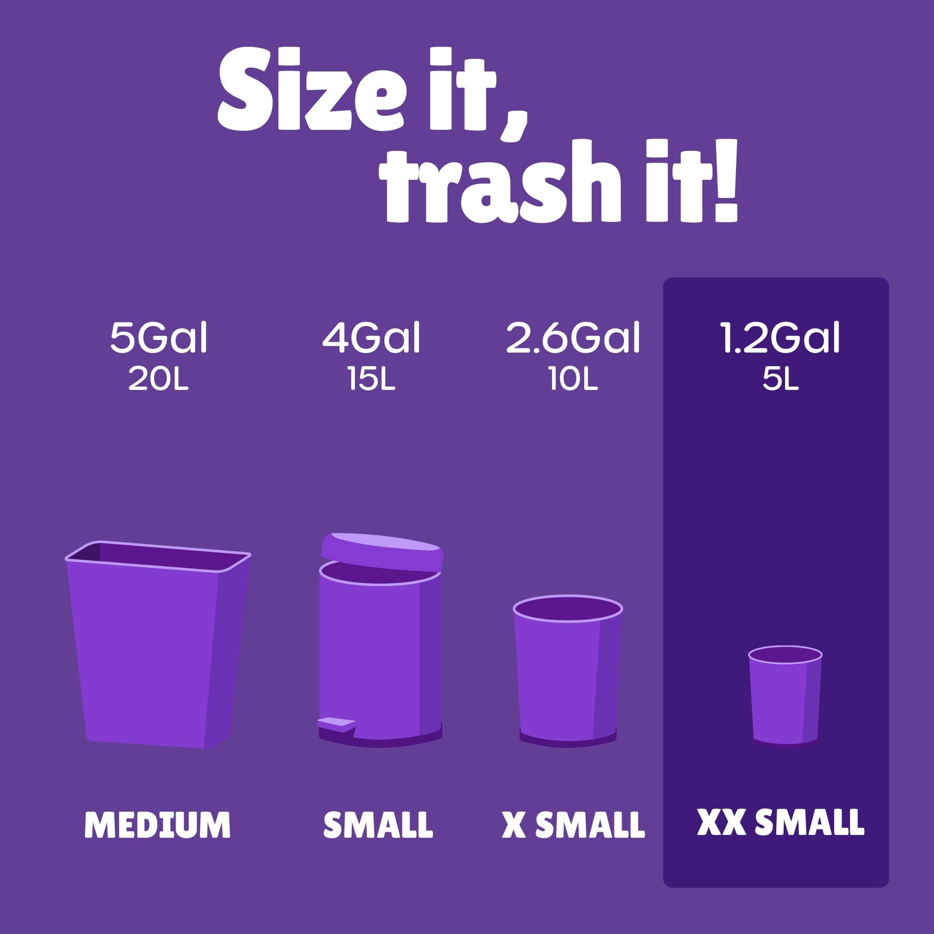 Small Trash Bags 1.2 Gallon Colored (150 Count)
