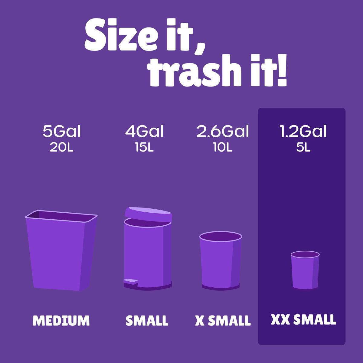 Small Trash Bags 1.2 Gallon Colored (150 Count)
