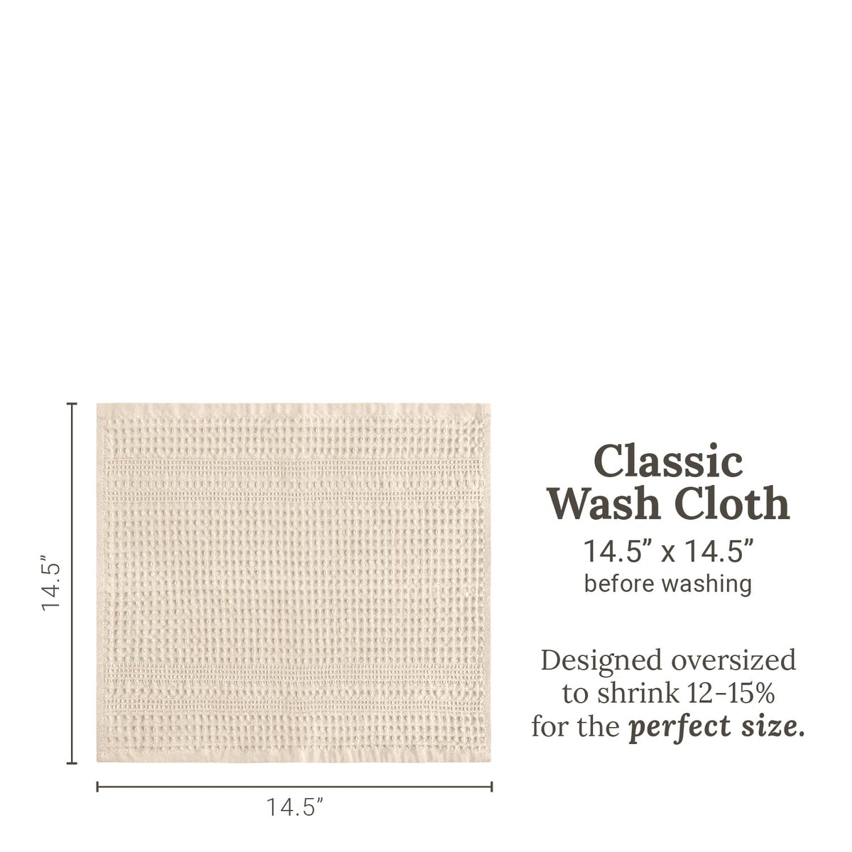 Waffle Towels Wash Cloths for Showering (4 Count)