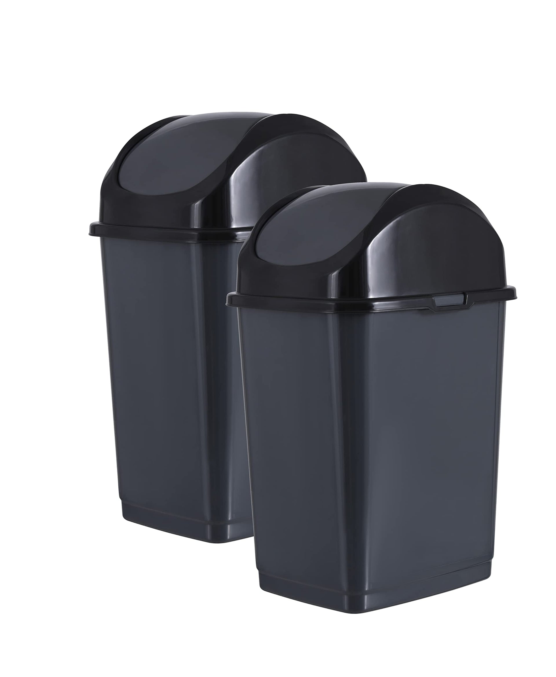 Small 2.5 Gallon Plastic Trash Can with Swing Top Lid