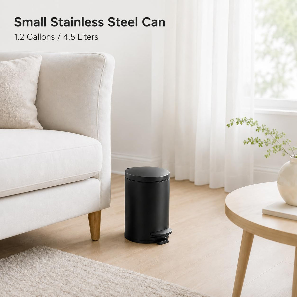 Small Bathroom Trash Can with Lid Soft Close