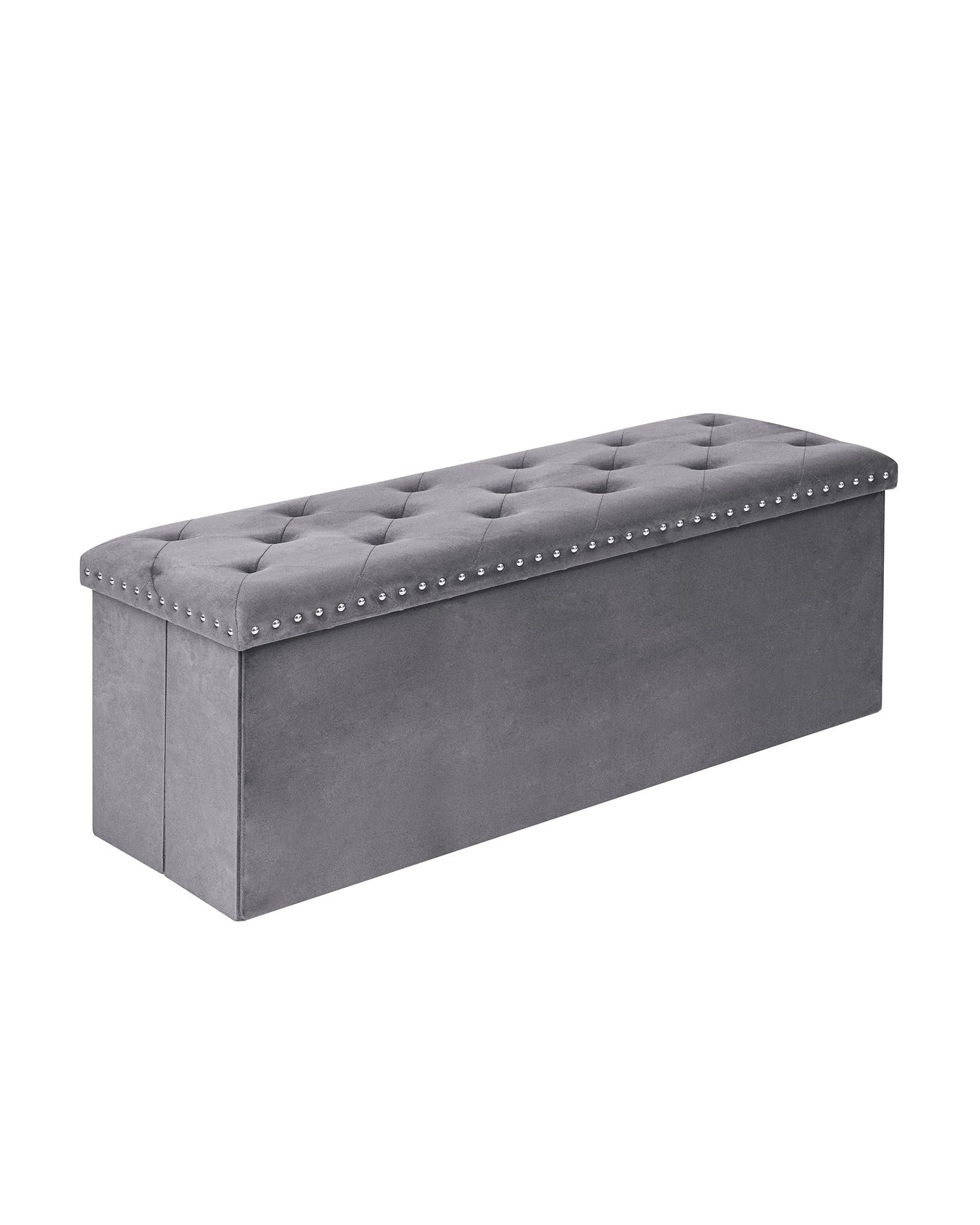 Velvet Storage Ottoman Bench