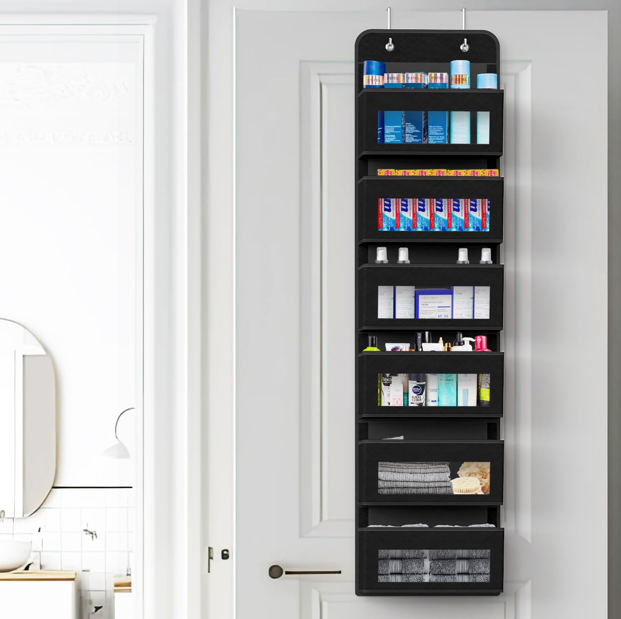 6 Clear Window Pocket Over Door Hanging Organizer