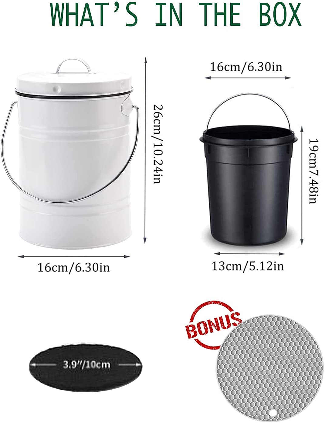 Compost Bin for Kitchen Counter