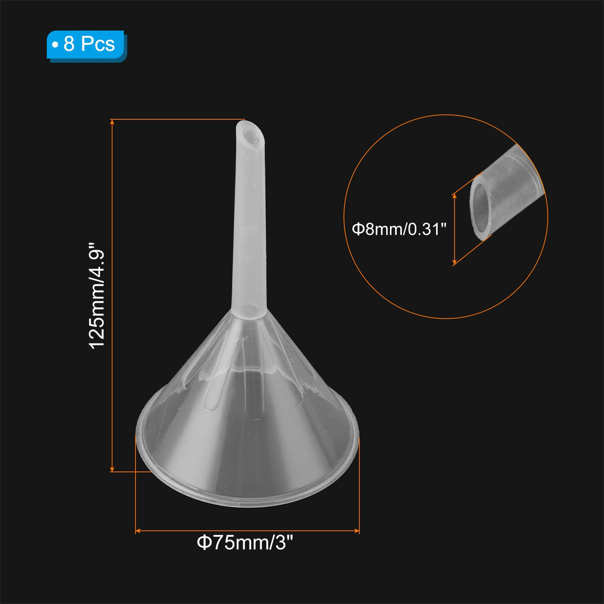 3 Inch Clear Plastic Funnel