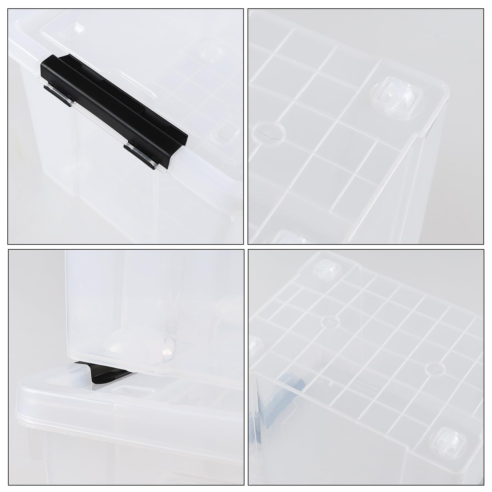 4 Pack 35 Qt Latching Storage Box with Wheels (4 Count)