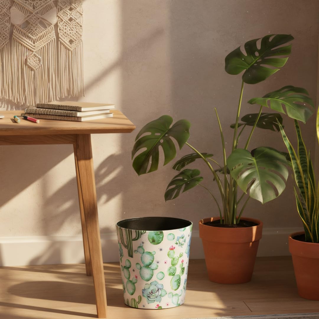 PU Leather Small Trash Can Wastebasket