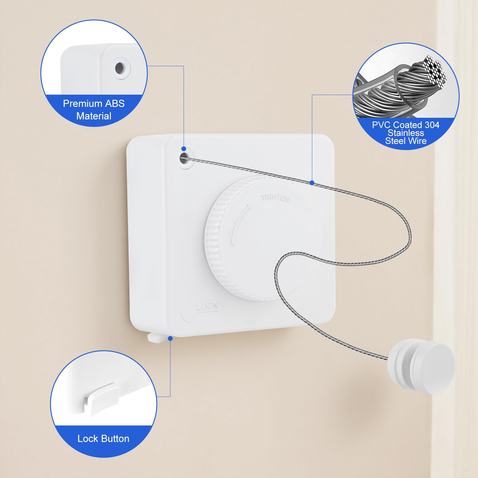 15.7Ft Retractable Clothesline Indoor Outdoor is Also an Anti (15.7 Foot)