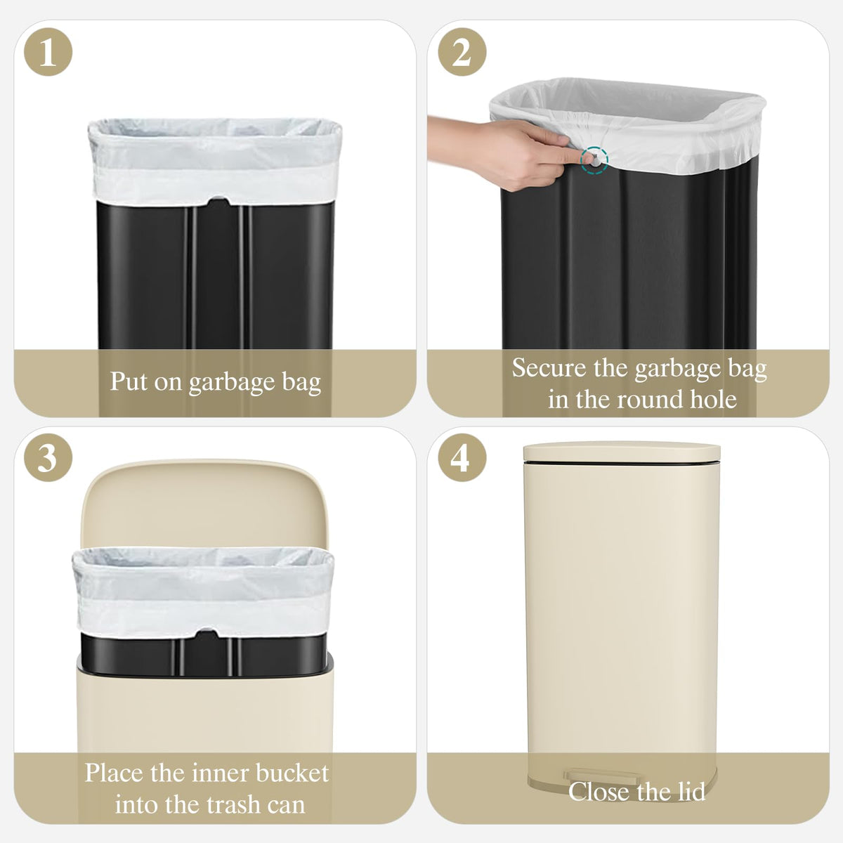 13.2 Gallon 50L Step Kitchen Trash Can