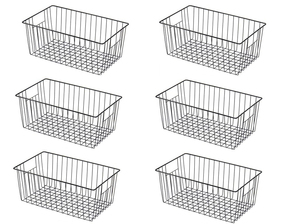 16inch Freezer Wire Storage Organizer Baskets (6 Count)