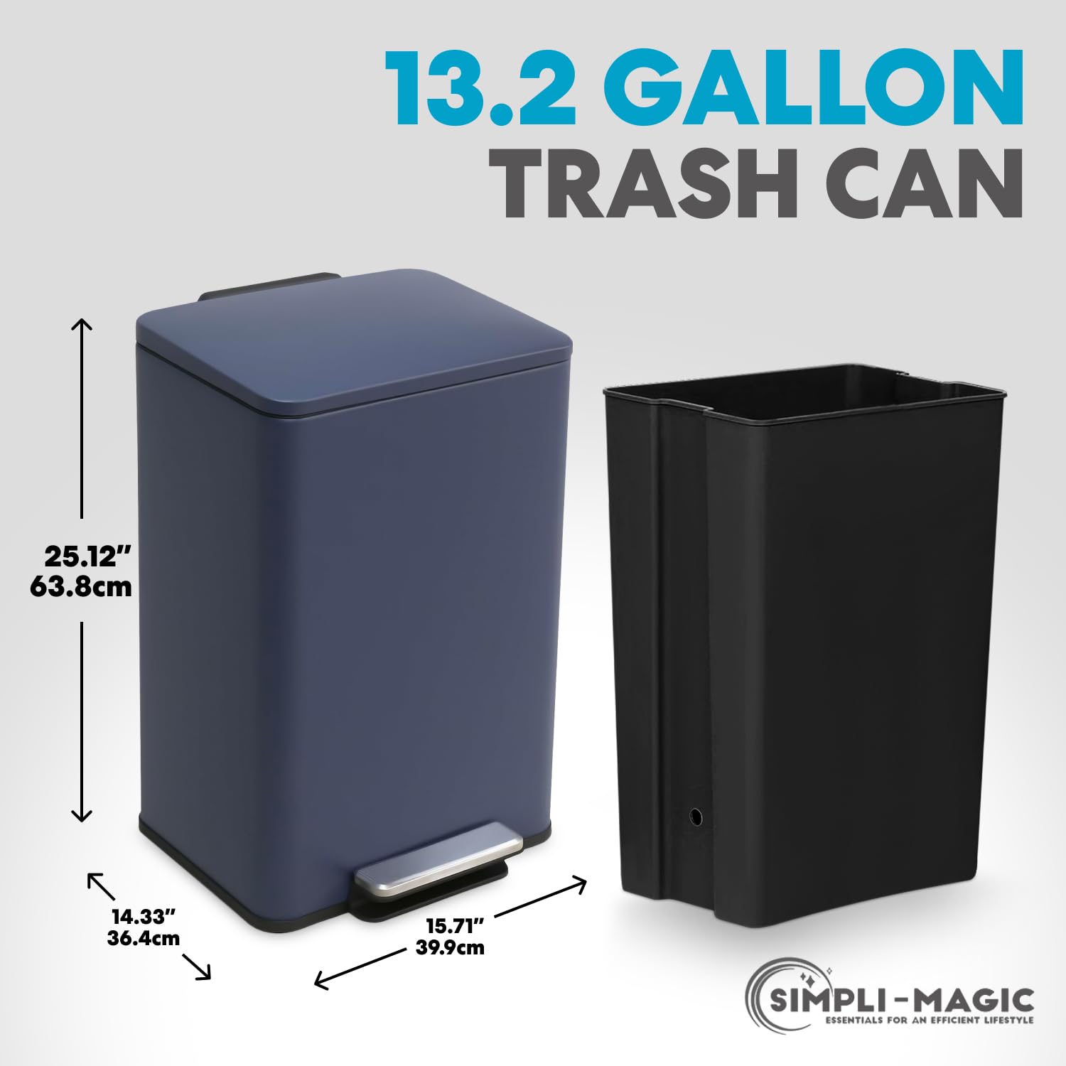 50L 13.2 Gallon Kitchen Trash Can