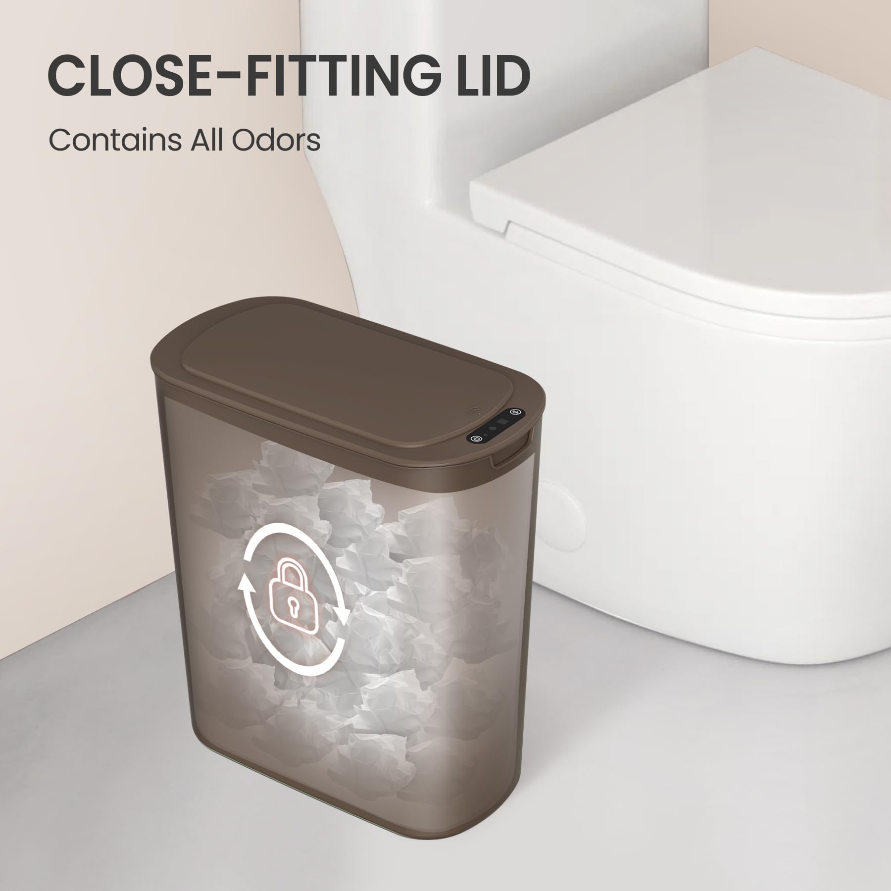 Automatic Motion Sensor Bathroom Trash Can with Lid