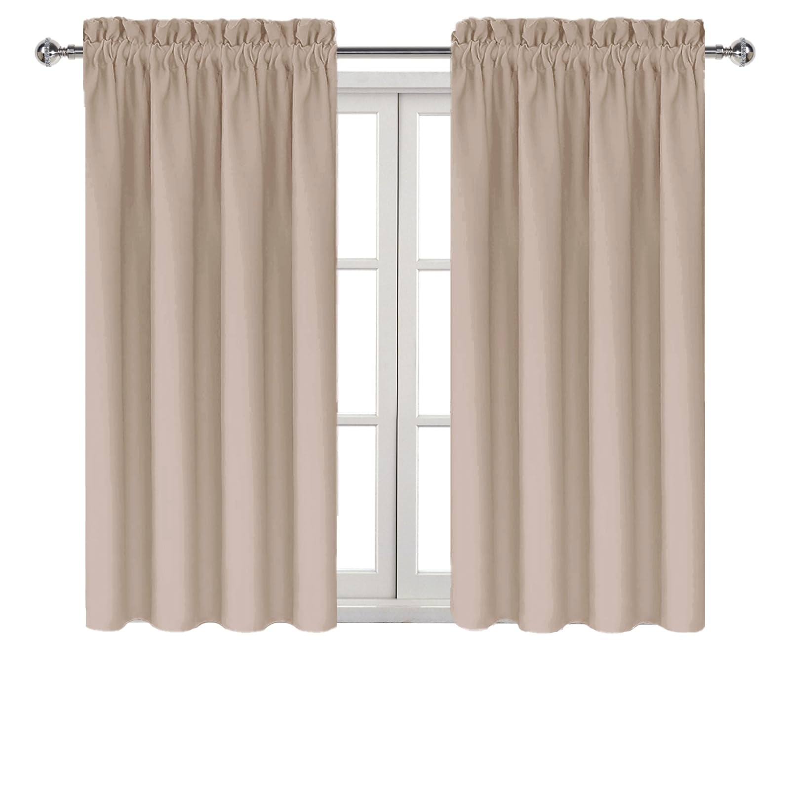 Blackout Curtains for Bedroom Living Room 42 x 54 Inch Long Camel (2 Count)