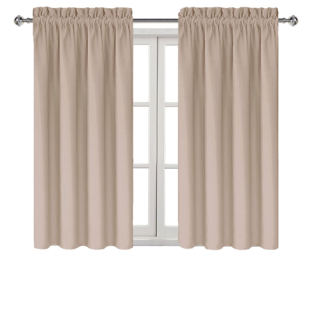 Blackout Curtains for Bedroom Living Room 42 x 54 Inch Long Camel (2 Count)