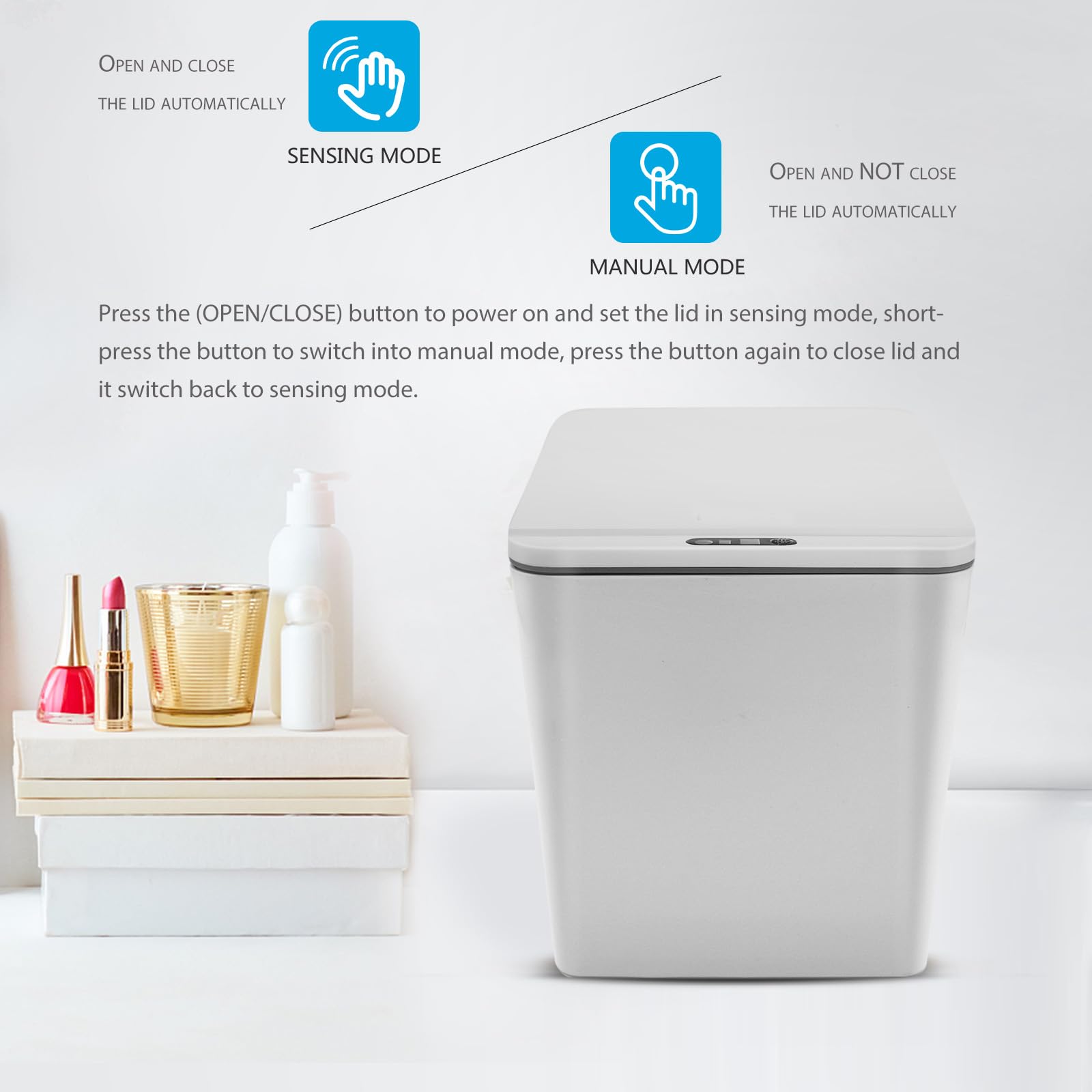 Automatic Small Countertop Trash Can with Lid