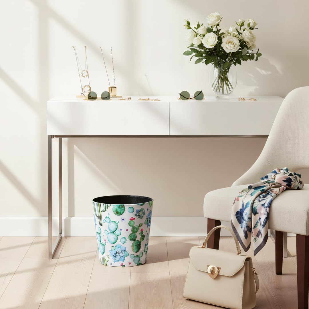 PU Leather Small Trash Can Wastebasket