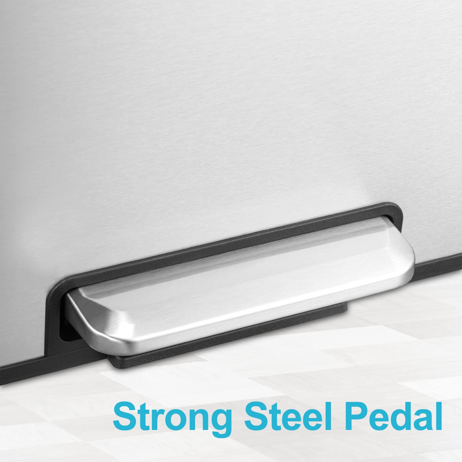 Dual Trash Can Stainless Steel Kitchen Recycling Bin Foot Pedal