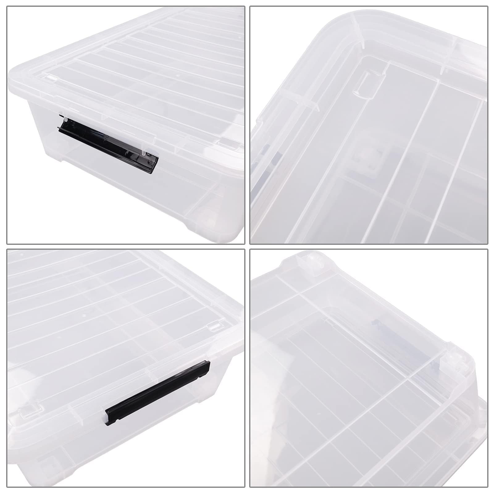3 Pack 40 Quart Clear Plastic Underbed Container (3 Count)