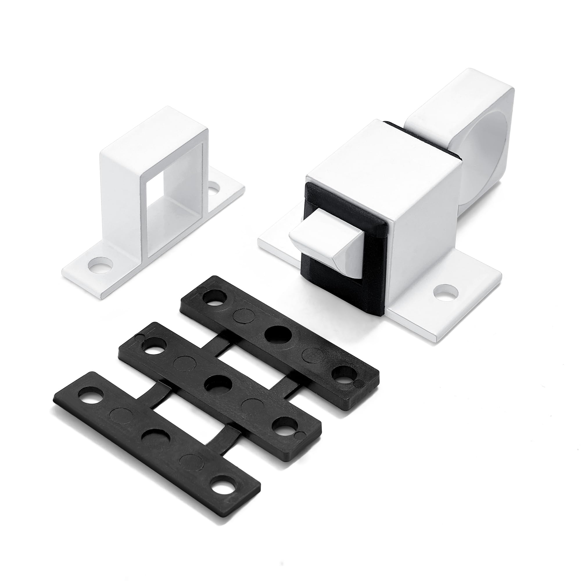 4 Packs White Spring Door Lock (4 Count)