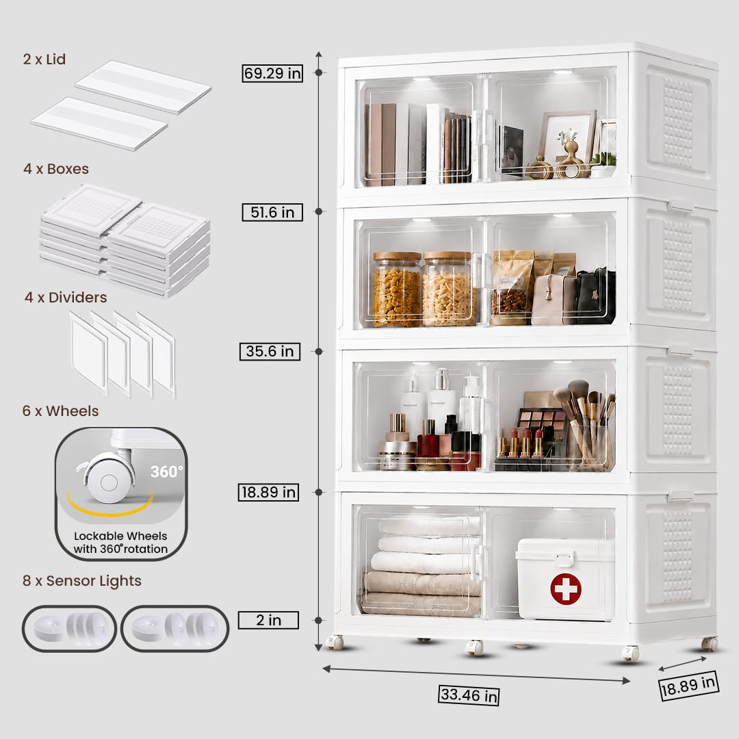 752QT 188GAL Large Collapsible Closet Organizer (4 Count)