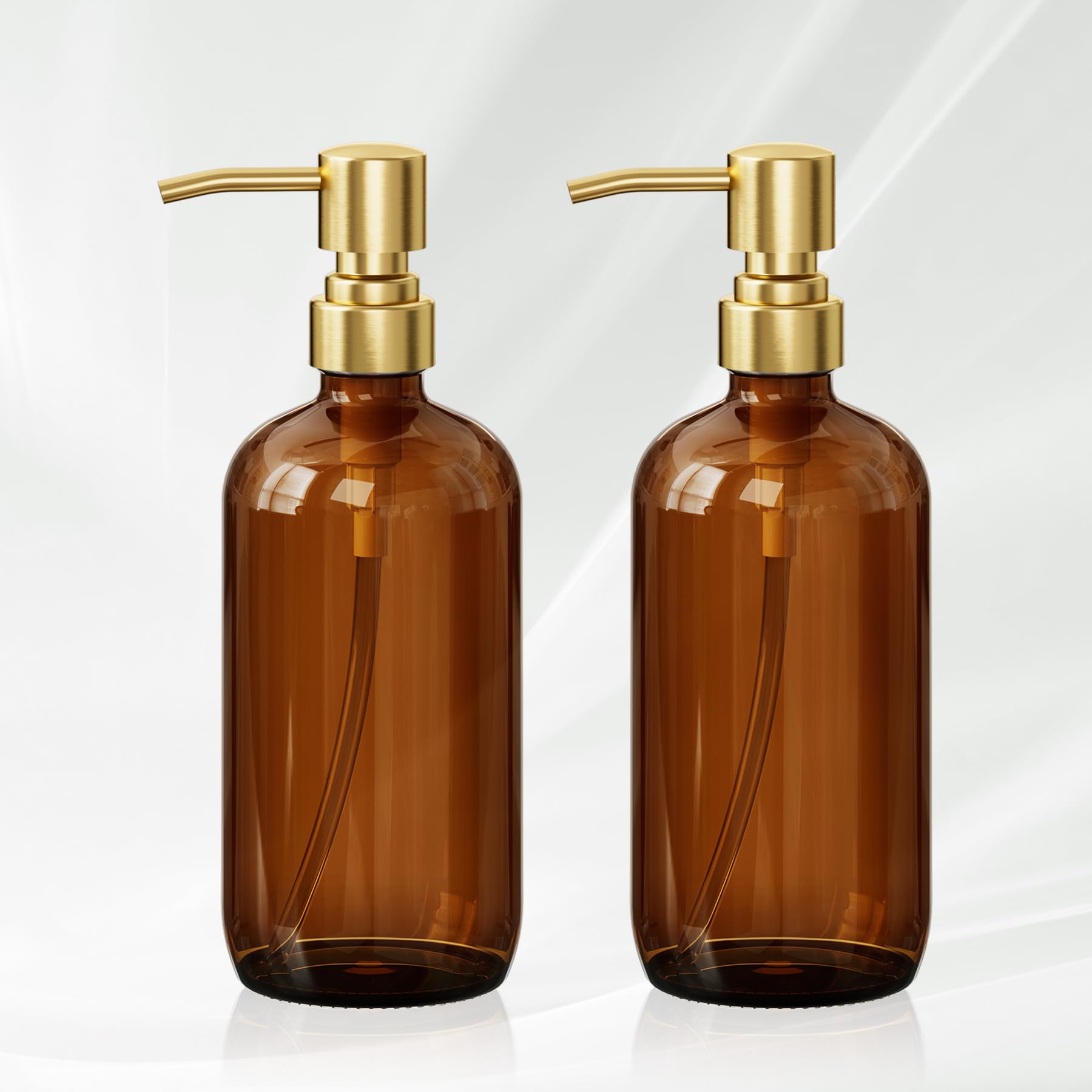 Amber Glass Soap Dispenser (2 Count)