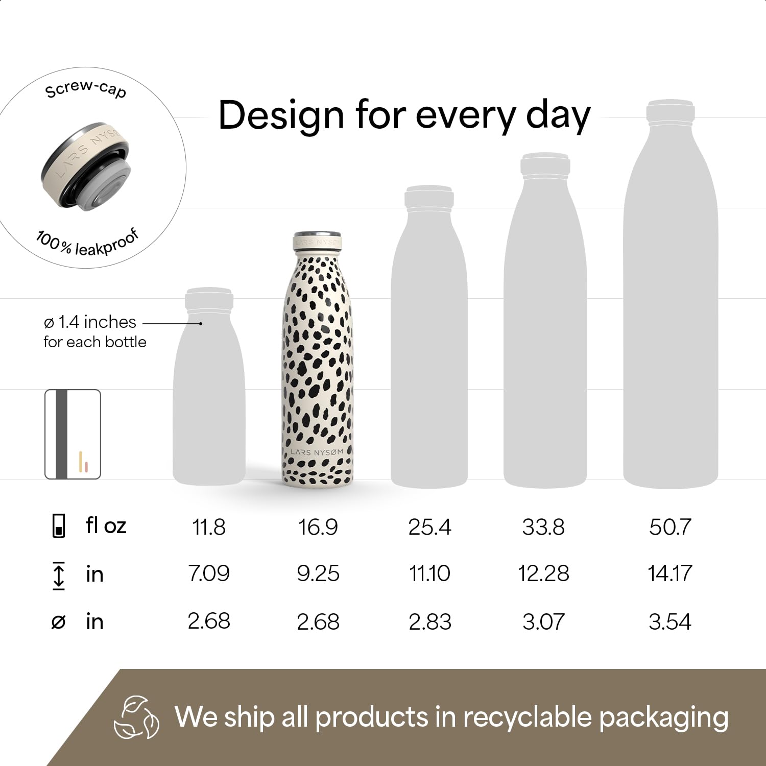 Stainless Steel Insulated Water Bottle 12oz 17oz 25oz 34oz 51oz